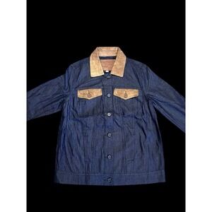 AG Adriano Goldschmied Women's Jean Jacket With Suede Accents, Size SM